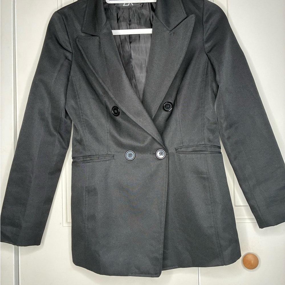 Ing Charcoal Double-Breasted Blazer